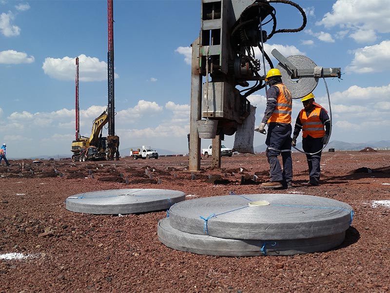 Pose Drain Vertical Solpac aeroport mexico