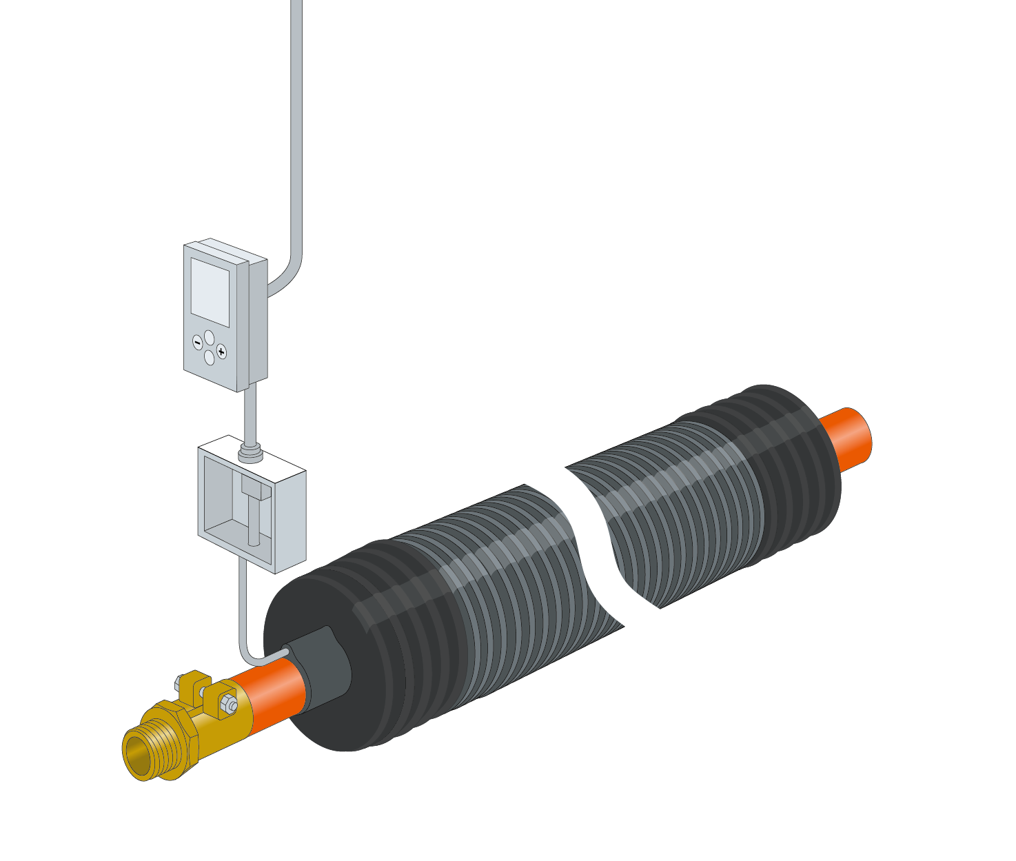 Câble chauffant antigel de 4 m + disjoncteur FI + ruban adhésif en