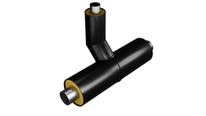 RADPOL PIPES Té acier à saut 45 préisolé pour réseaux urbains de chaleur et de froid